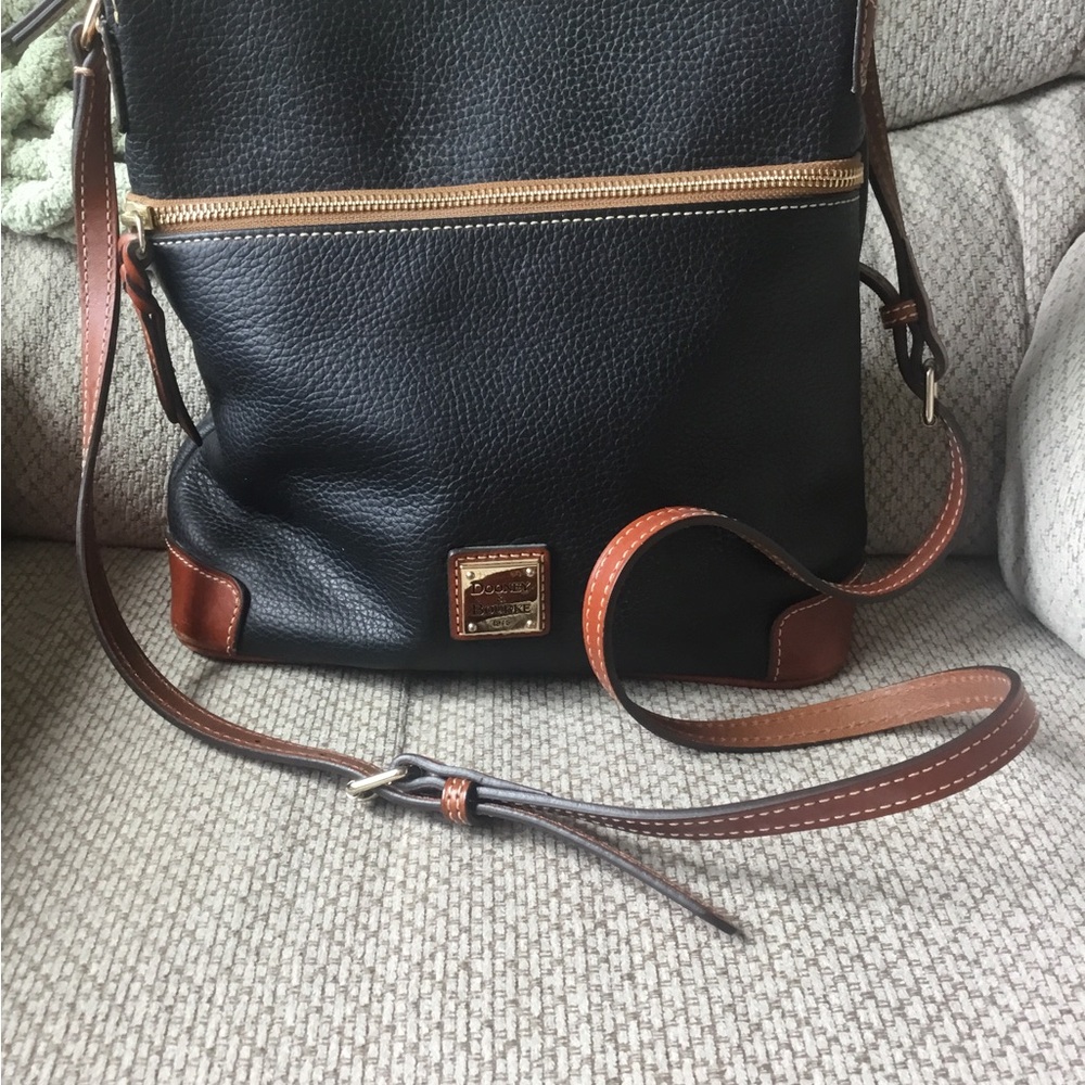 Dooney & Bourke Black pebble leather crossbody purse